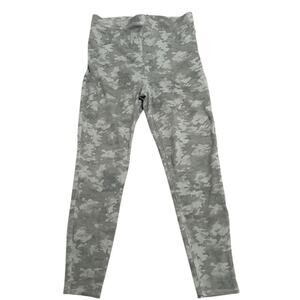 SPANX Jeans Womens XL Gray Camo Denim Flat Front Skinny Leg Pull On Jeggings
